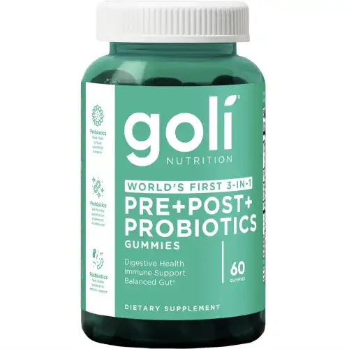 Goli Pre Pro Postbiotic Gummies - Worlds First 3-in-1 | 60 Gummies