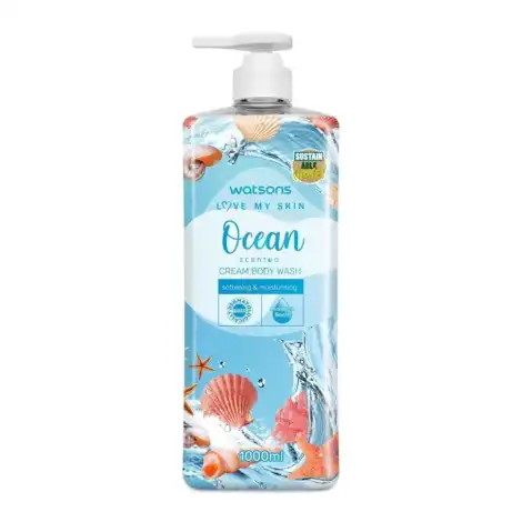 Watsons Love My Skin Cream Ocean Scented Body Wash – 1000ml