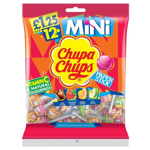 Chupa Chups Mini Assorted Flavour Mini Lollipops - 72gm
