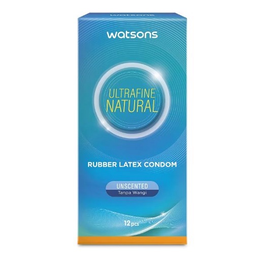 Watsons Ultrafine Natural Rubber Latex Condom Unscented 12 Piece