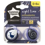Tommee Tippee Night Time Soother Pack Of 2 (0-6M)