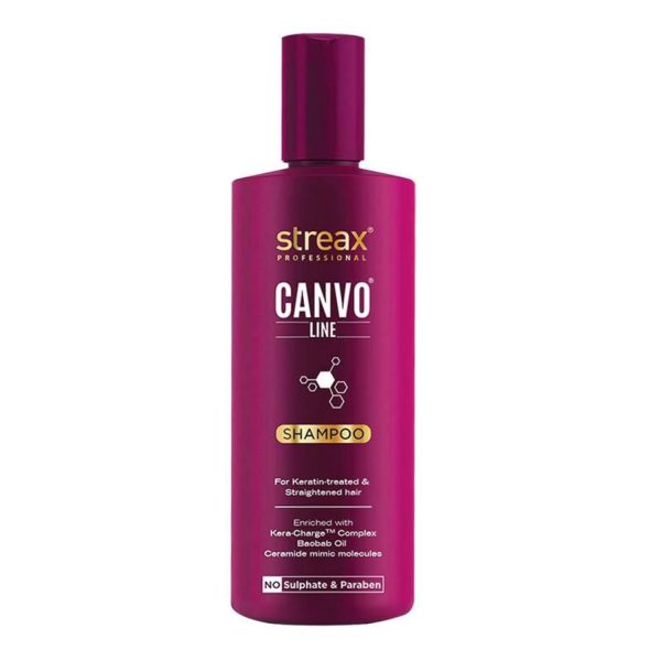 Streax Professional Canvo Line Shampoo For Keratin Treated & Straightened Hair 300ml