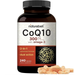 Naturebell CoQ10 300mg with Omega 3 | 240 Capsules