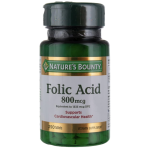 Nature's Bounty Folic Acid Supplement, Supports Cardiovascular Health | 250 Tablets