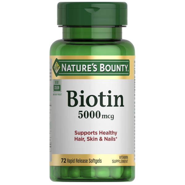 Nature's Bounty Biotin 5000mcg | 72 Softgels