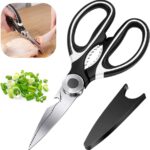 Jiang Ming Premium Kitchen Scissors with Protective Safety Cover – Heavy Duty Multi-Purpose Stainless Steel Shears for Poultry, Meat & Nuts