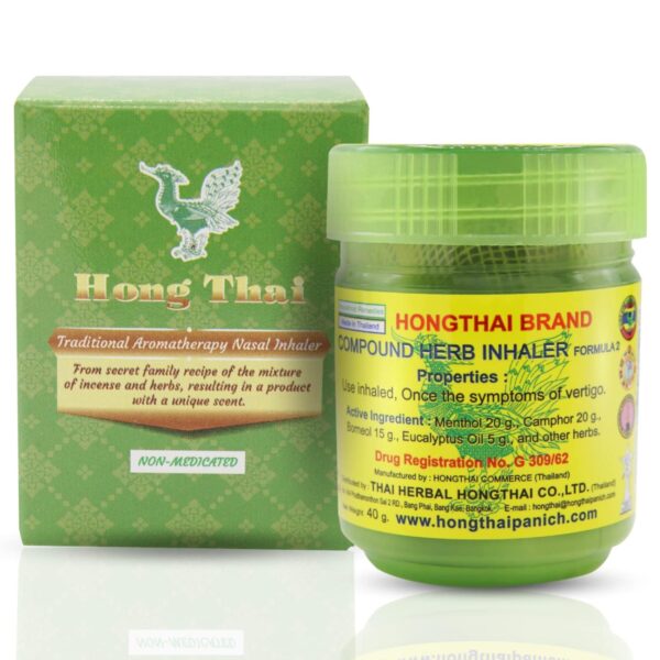 HONG THAI Green Cotton Formula Traditional Herbal Aroma Nasal Inhaler 5g